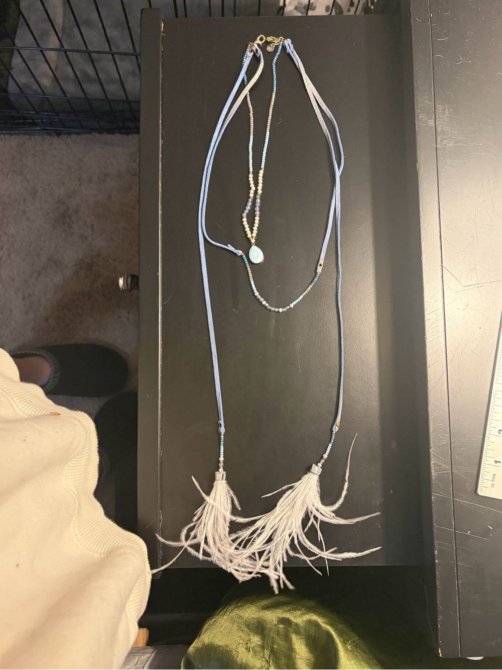 Delicate Blue Multi-Strand Tassel Necklace - Women Jewelry